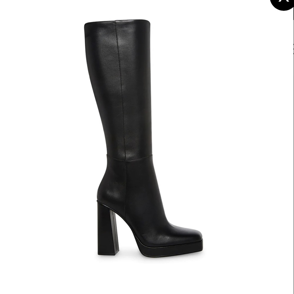 Square toe knee high leather boots. Worn twice only….